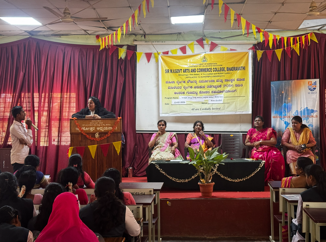 Group photo with staff at college campus